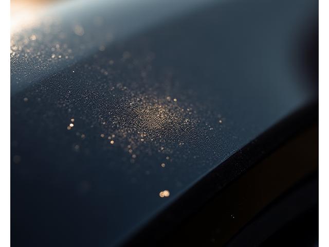 Close-up of a wrapped car panel resisting a small scratch, demonstrating protective qualities