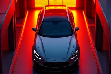 Infrared lamps assisting ceramic coating curing on a car