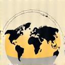 Pictogram van wereldbol met vrachtwagen