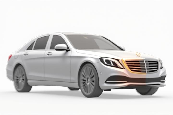 Interactive diagram of a luxury car highlighting different areas for PPF coverage: partial front, full front, and full vehicle wrap.