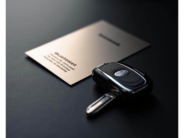 A detailed close-up of a PPF warranty card with a premium car key, symbolizing long-term protection and peace of mind.