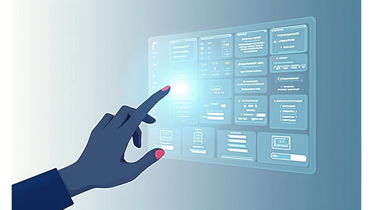 Stylized graphic of a hand interacting with a digital interface, symbolizing user control over privacy settings and data preferences