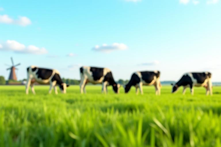 Koeien grazen in een groene weide in Nederland