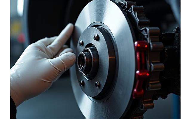 Brake system components undergoing inspection and service