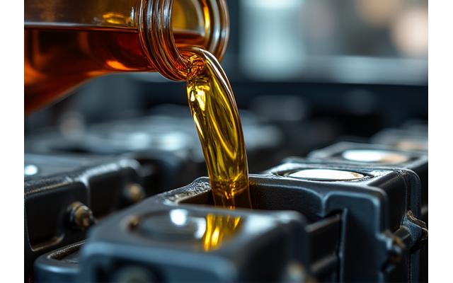 Engine oil change with premium lubricants and new filter