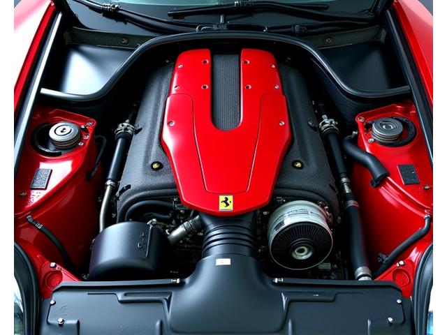Clean and meticulously detailed engine bay of a modern sports car, showing shine on components